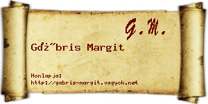 Gábris Margit névjegykártya